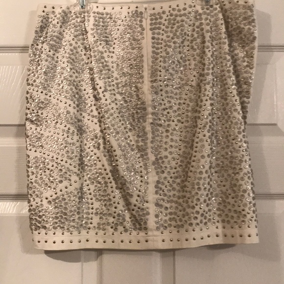 White House Black Market sequin and stud Mini ivory white 14 - Picture 3 of 5